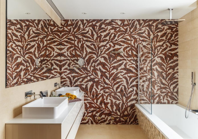 mosaico en el interior del baño