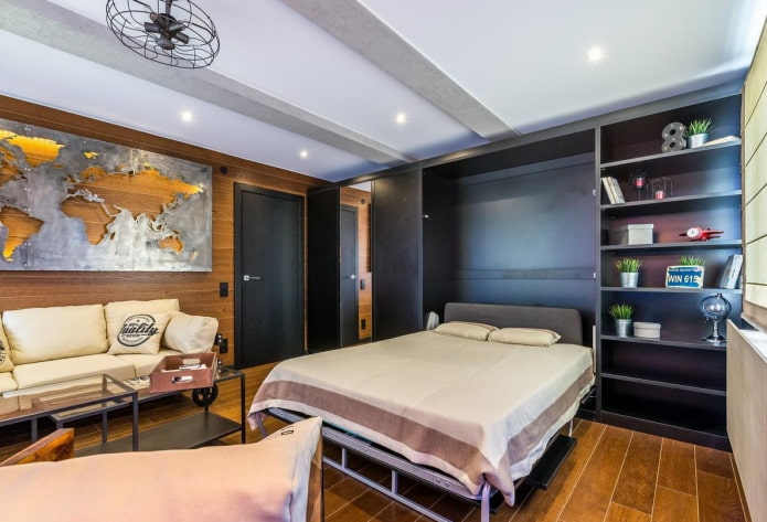 cama empotrada estilo loft