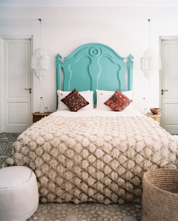 Turquoise headboard