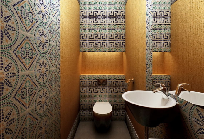 Azulejos de mosaico marroquí en el baño