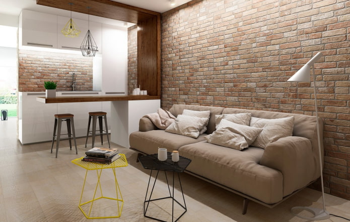 mga tile ng dyipsum para sa brick sa interior