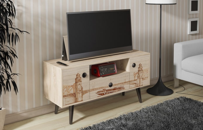 orihinal na TV stand sa interior