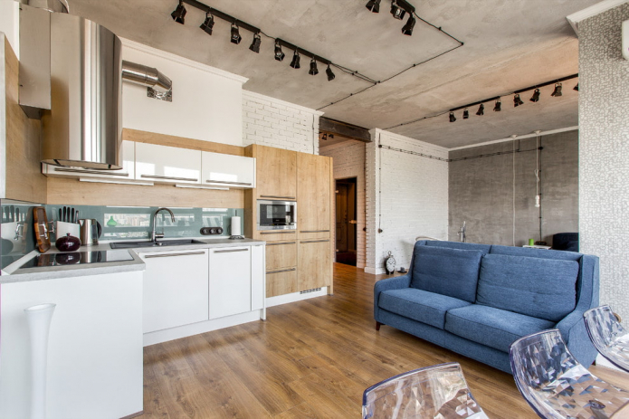 Apartamento tipo estudio en estilo loft