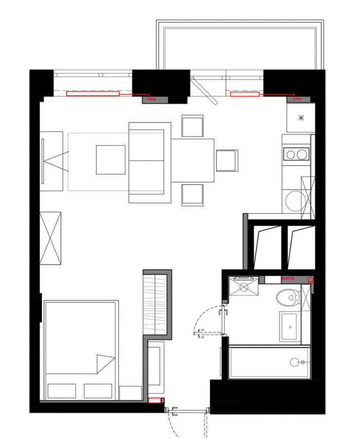 diseño de estudio 29 sq. metro.