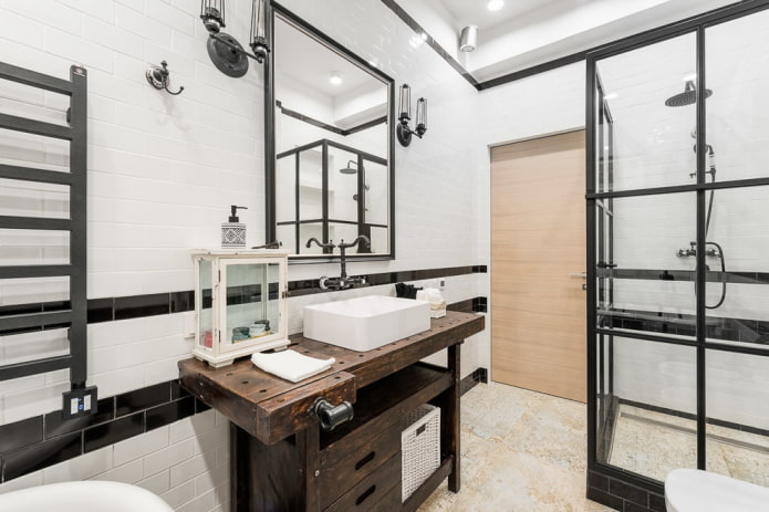 baño en estilo loft