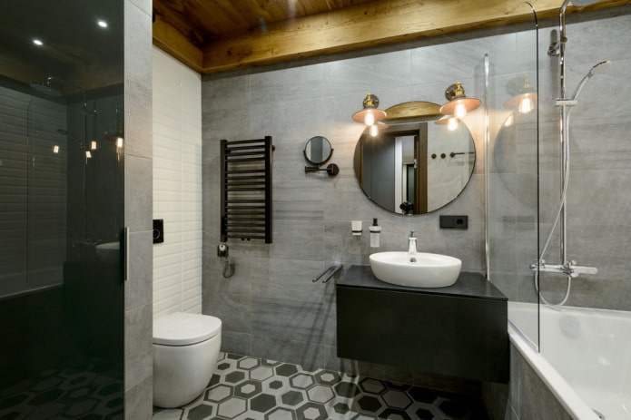 diseño de baño estilo loft