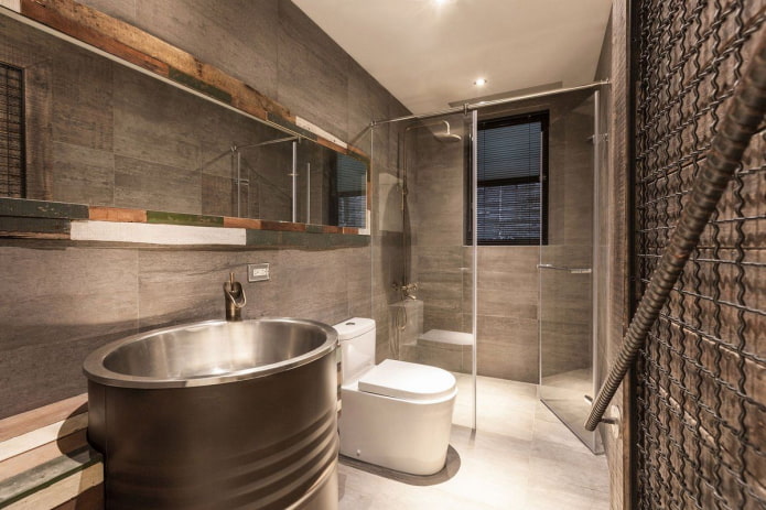 diseño de baño estilo loft