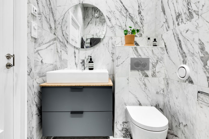 Scandinavian style marble banyo