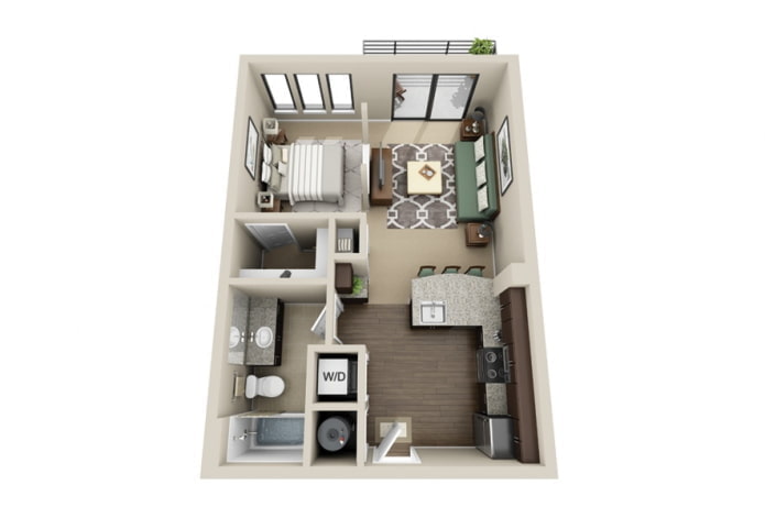 ang layout ng apartment ay 40 parisukat