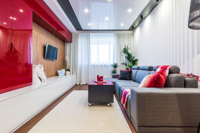 interior de un apartamento de 50 plazas en un estilo moderno