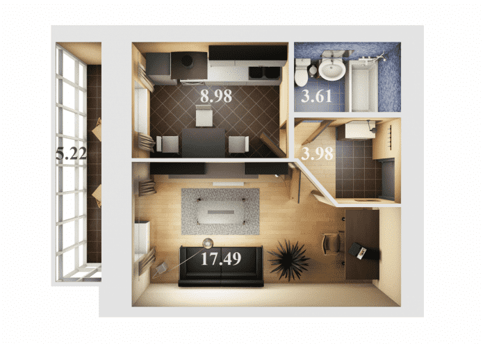 distribución del apartamento 36 plazas