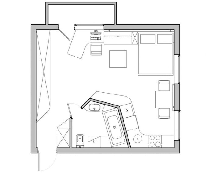 distribución del apartamento 36 plazas