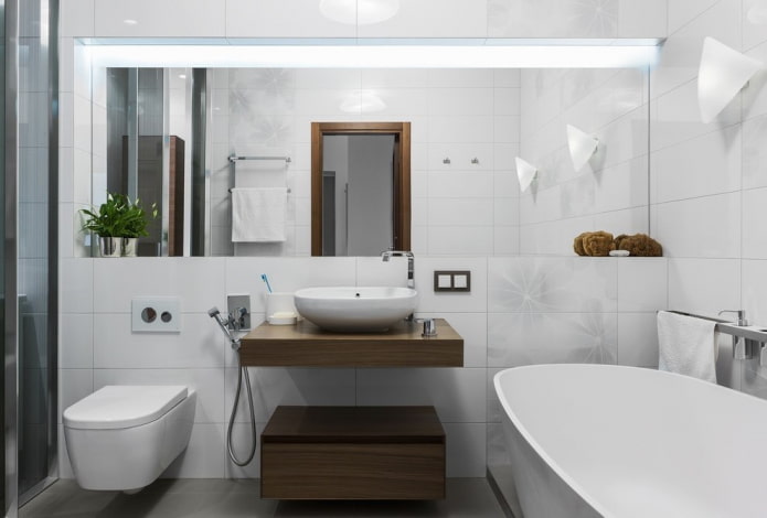 baño en tonos blancos en un estilo moderno