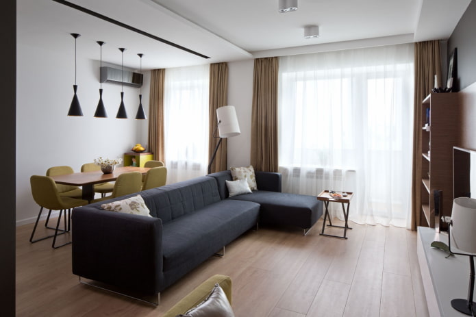 diseño interior de un apartamento de 70 plazas