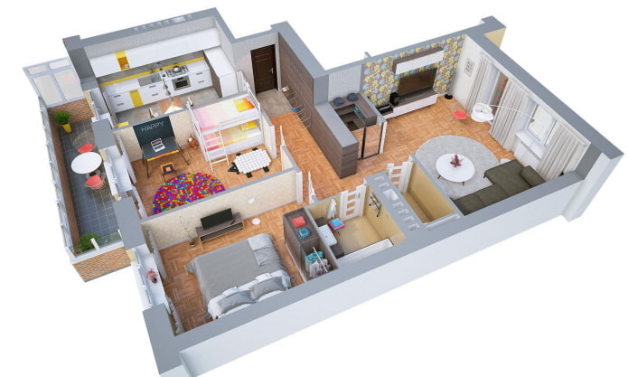 layout ng isang apartment ng 100 mga parisukat