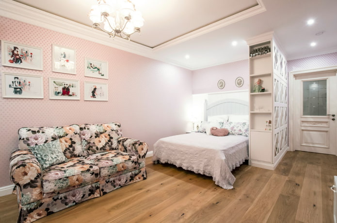 dormitorio para una adolescente al estilo de la Provenza