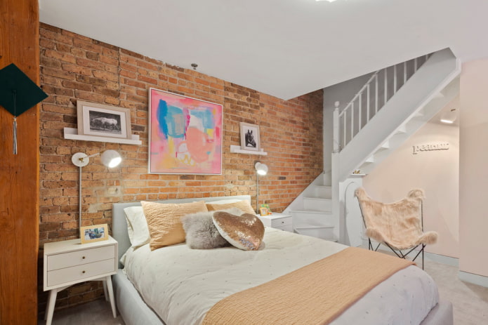 dormitorio para adolescente en estilo loft