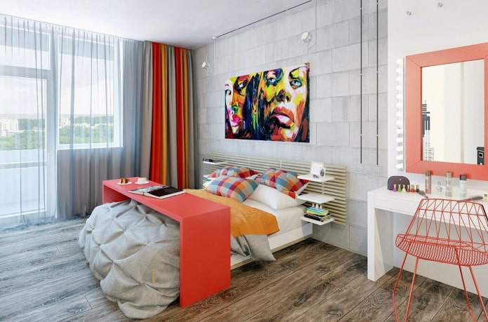 dormitorio para adolescente en estilo loft