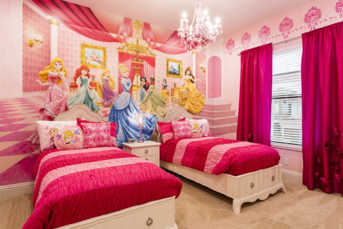 diseño de dormitorio para dos niñas