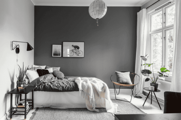 diseño de interiores en colores gris y blanco