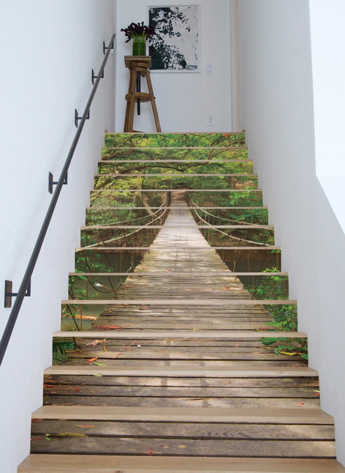 Diseño de escalera en el interior de una casa privada.