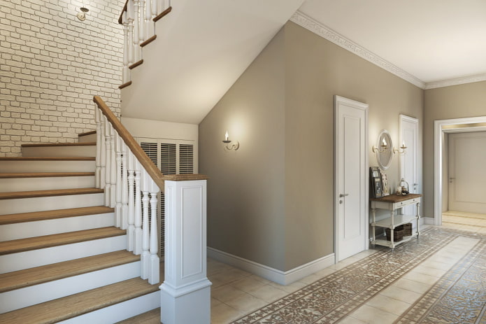 Escalera en el interior de una casa de estilo provenzal