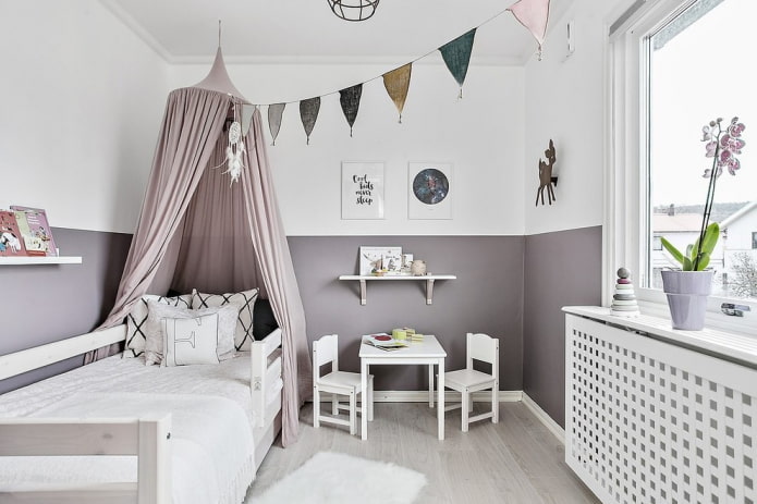 ang scheme ng kulay ng nursery sa nordic style