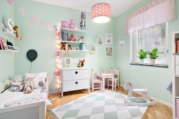 ang scheme ng kulay ng nursery sa nordic style