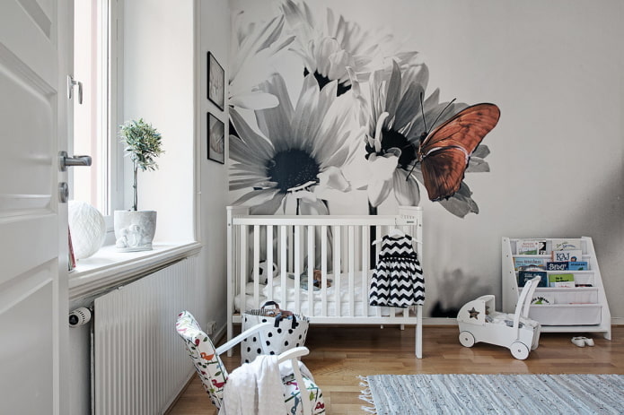 decoración de una habitación infantil en estilo nórdico