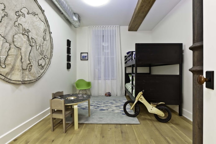 interior de una guardería para un niño en un estilo loft