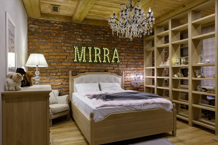 interior de una guardería para una niña en un estilo loft