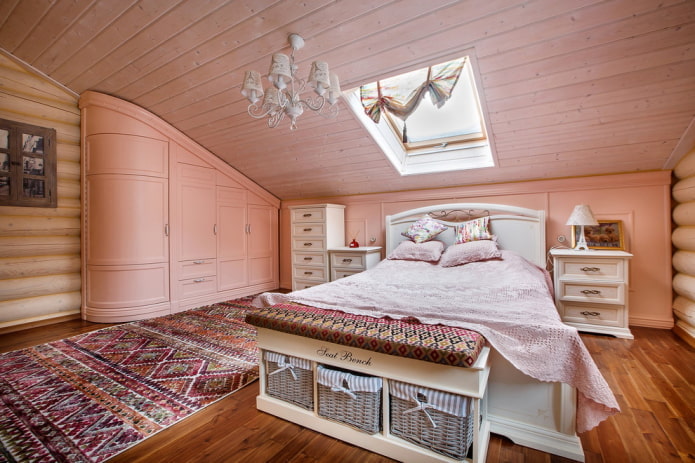 dormitorio rosa en estilo provenzal