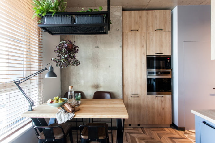 pequeña cocina estilo loft