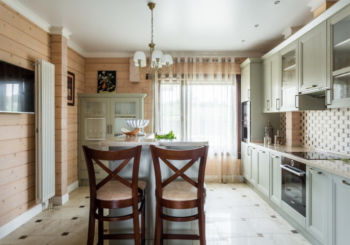 muebles en el interior de la cocina en un estilo rústico rústico