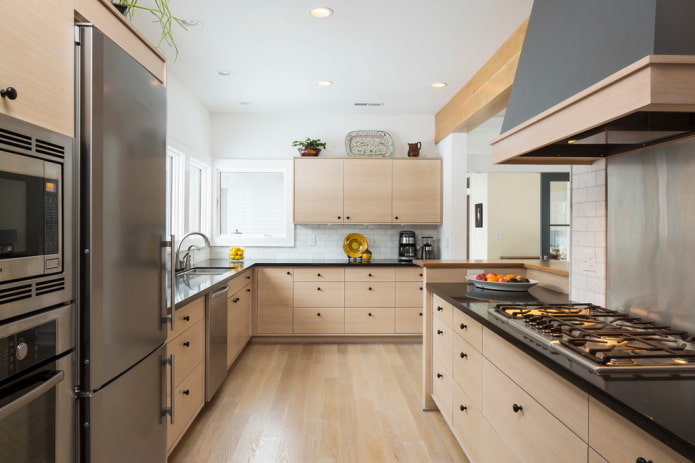 Interior de cocina de estilo escandinavo beige