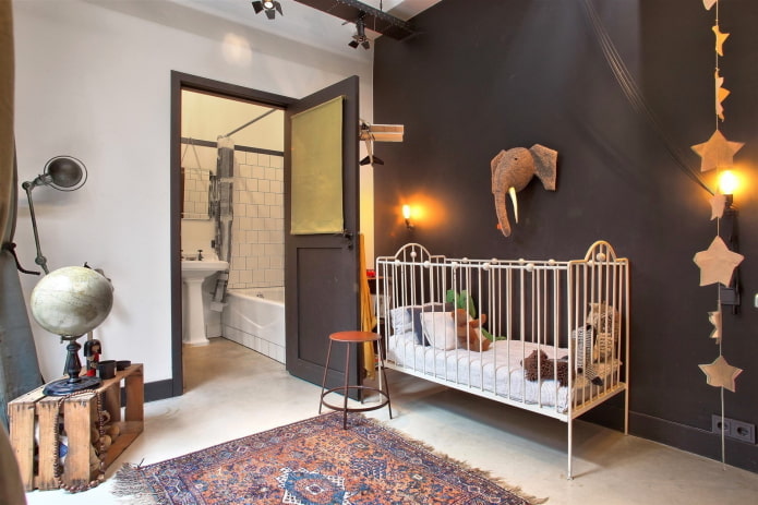 guardería para niños pequeños en estilo loft