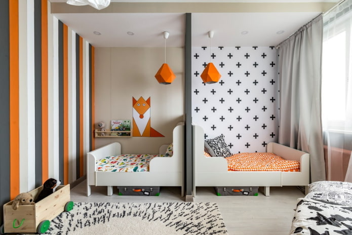 habitación para un niño y una niña