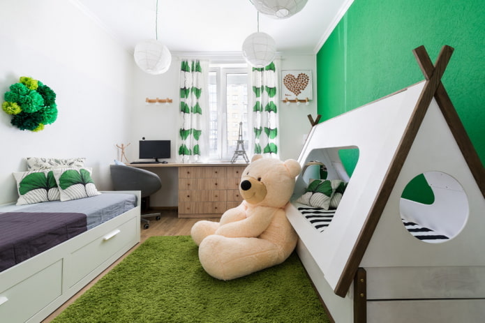 Habitación infantil para niños de diferentes sexos.