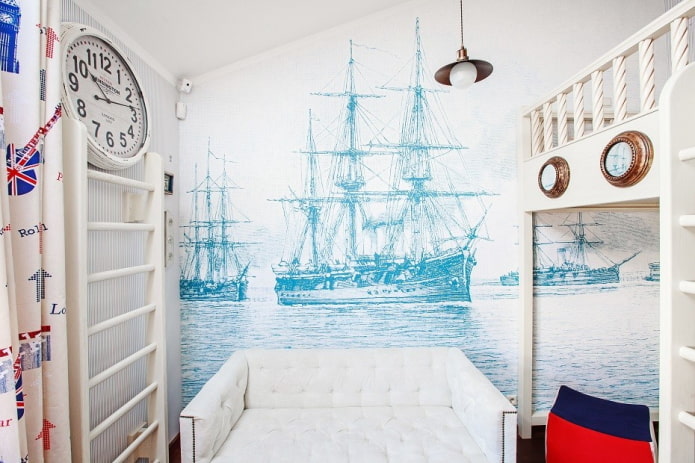 diseño de un dormitorio infantil en estilo marinero