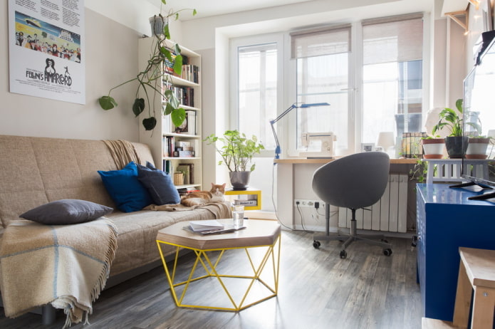 muebles en el interior de una pequeña sala de estar