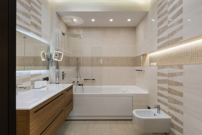 diseño de interiores de un baño combinado