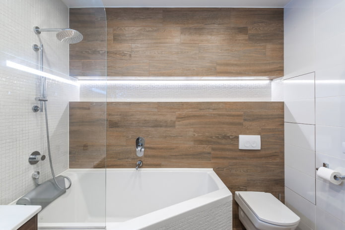 diseño de interiores de un baño combinado