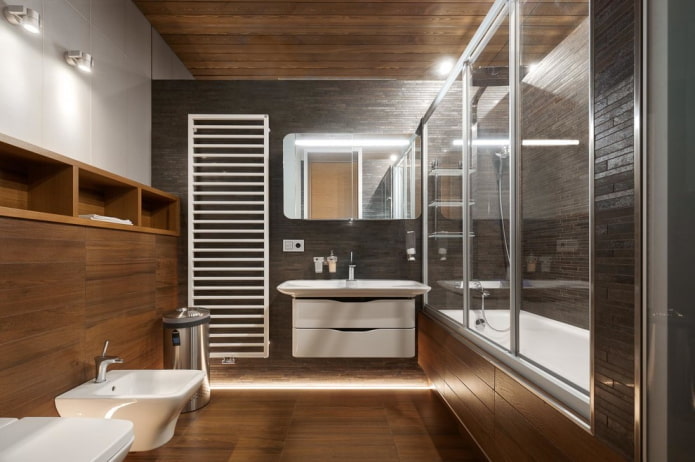 diseño de interiores de un baño combinado