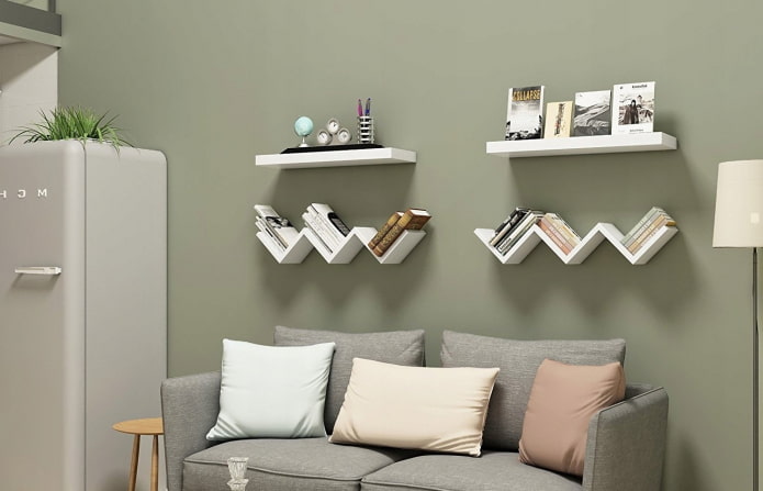 zigzag wall shelves sa interior