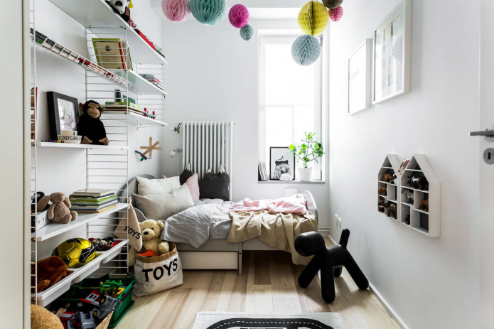 diseño de dormitorio 9 cuadrados para un niño