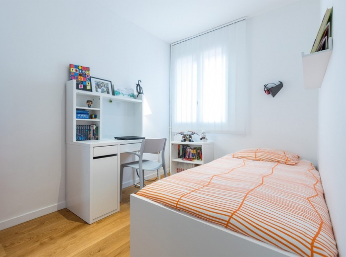 diseño de dormitorio 9 cuadrados para un niño