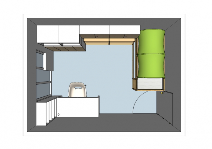 ang layout ng nursery 9 na parisukat