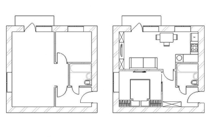 remodelación de un apartamento de una habitación en Jruschov