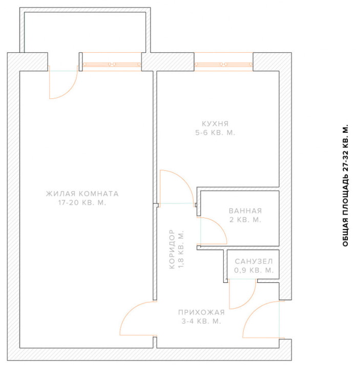 remodelación de un apartamento de una habitación en Jruschov