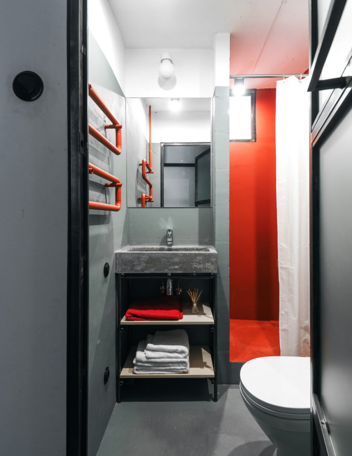 baño estilo loft